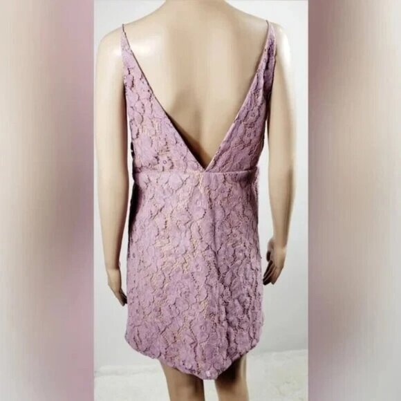 Free People Dangerous Love Wisteria Purple Lace Mini Dress Size 10 NWOT - Picture 7 of 11